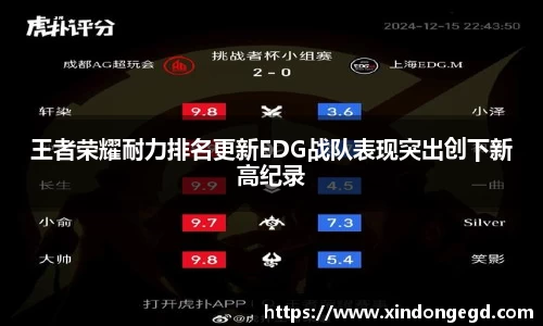王者荣耀耐力排名更新EDG战队表现突出创下新高纪录